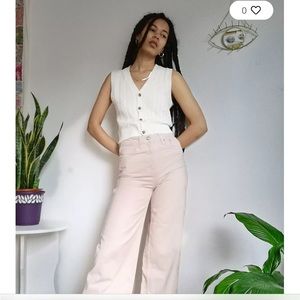 BDG Soft Pink Wide-Leg Puddle Jeans Size 26